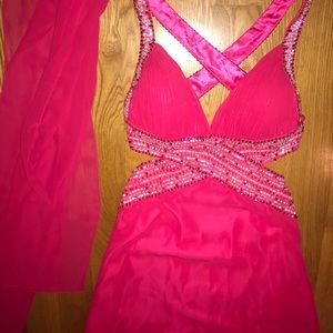 Women's pink sleeveless long dress