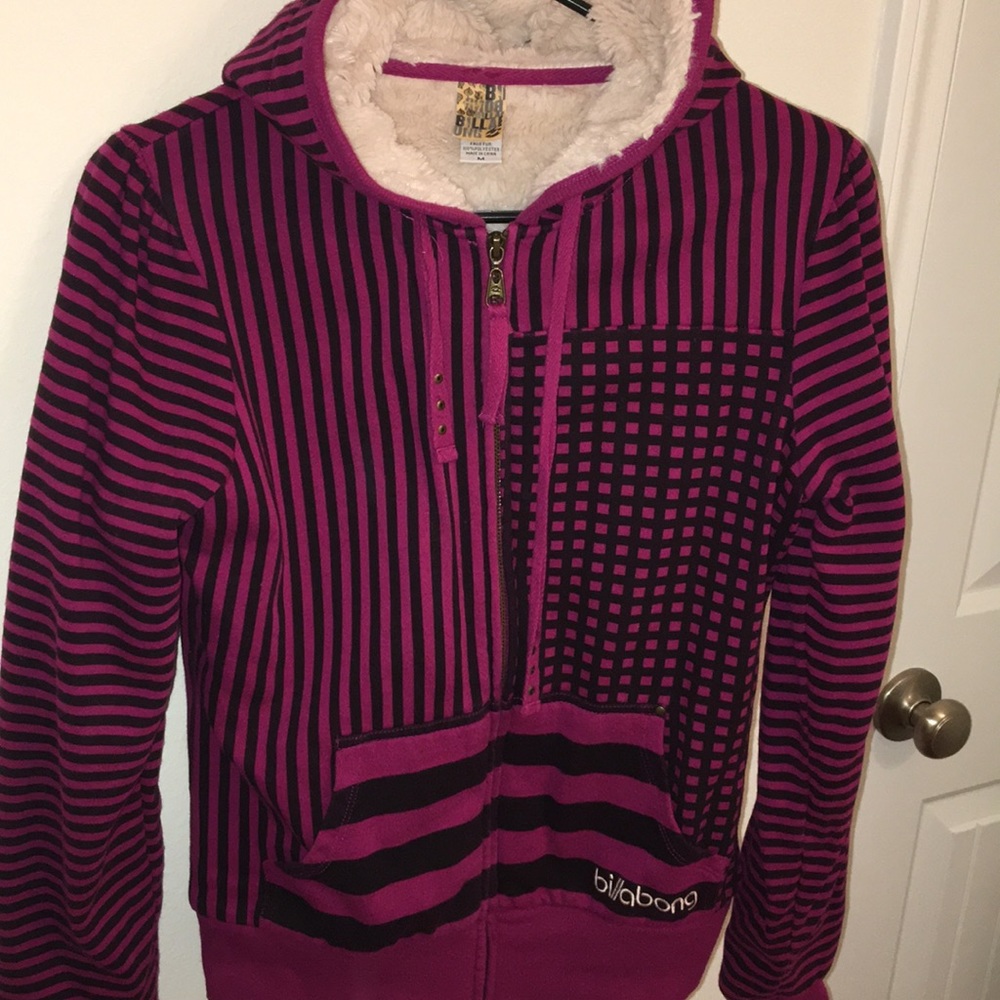 Billabong faux fur lined sweatshirt hoodie