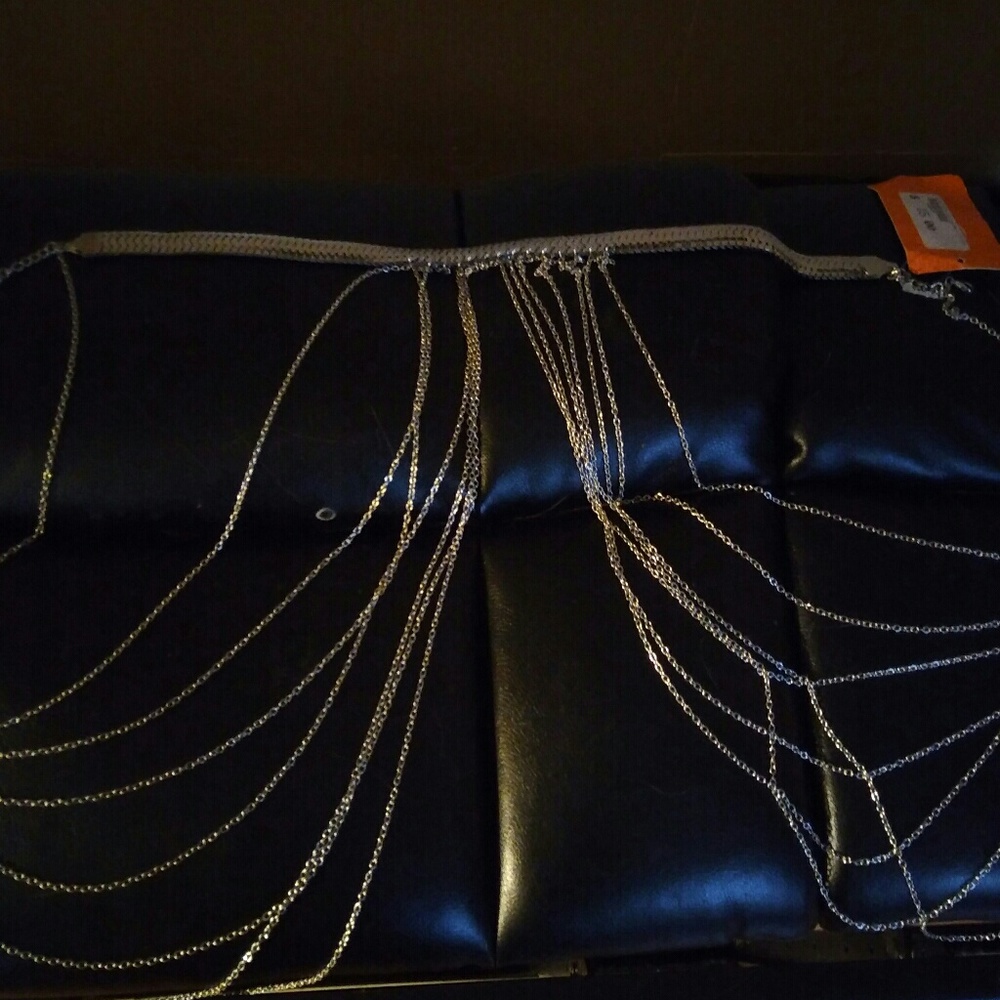 Silver "look "metal body chain