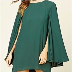 F21 Crepe Cocktail Dress with Cape NWT