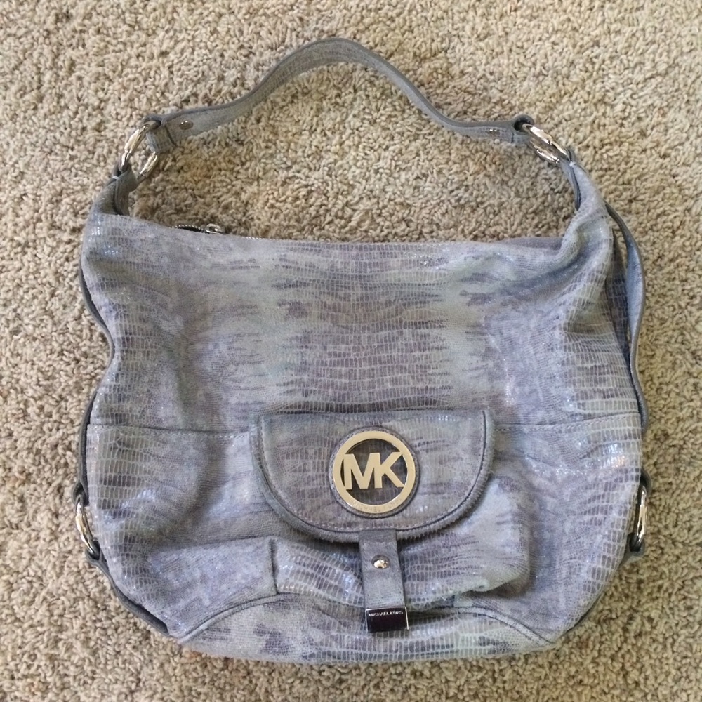 Michael Kors grey snakeskin hobo