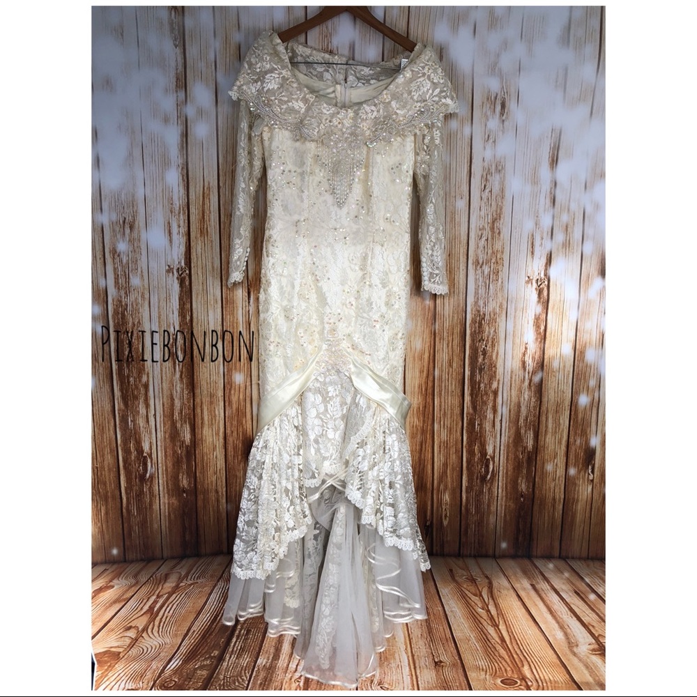 Stunning Opalescent Sequin Vintage Wedding Gown