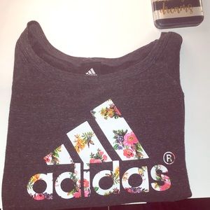 Adidas crew-neck floral sweatshirt