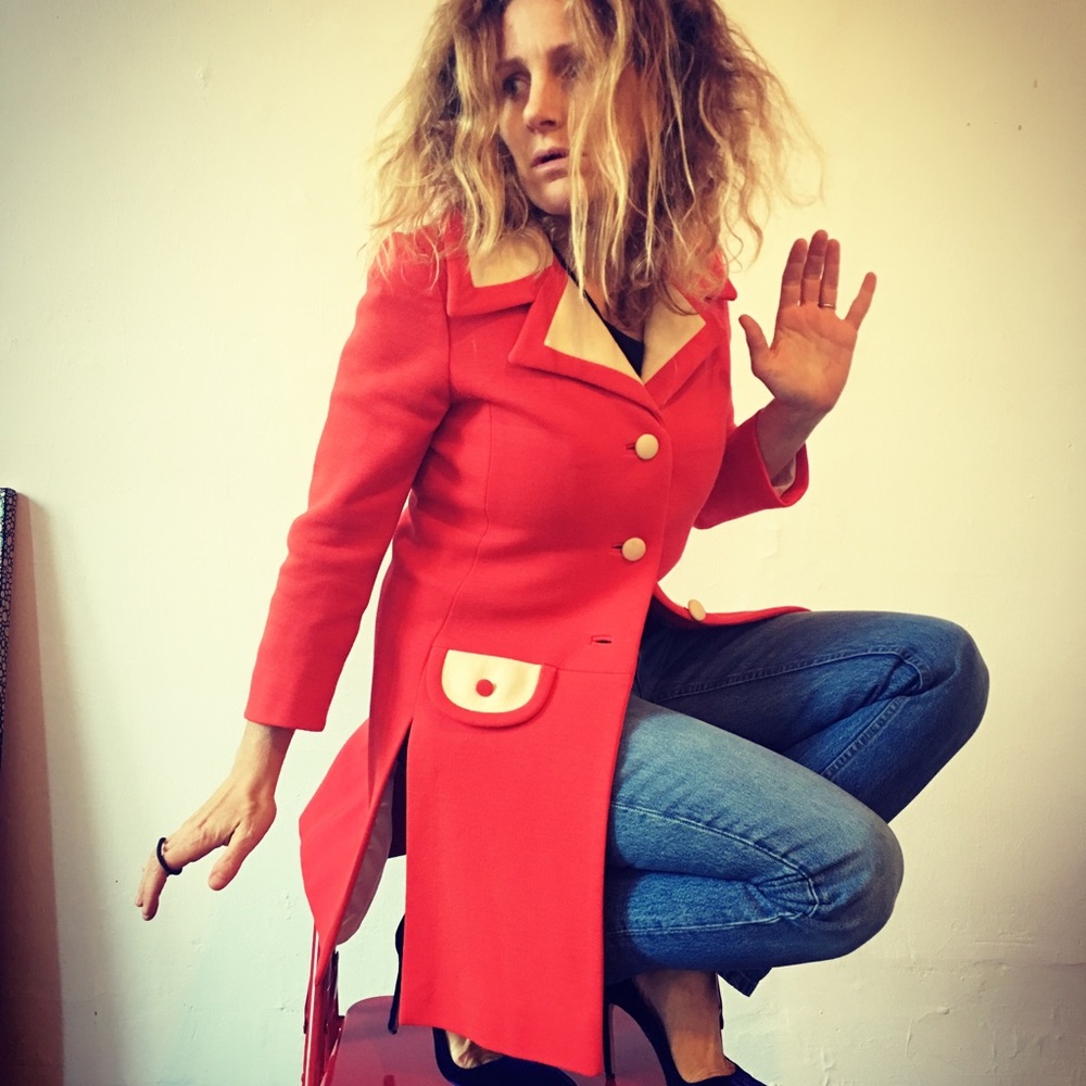 Vintage orange-red petticoat / trench.
