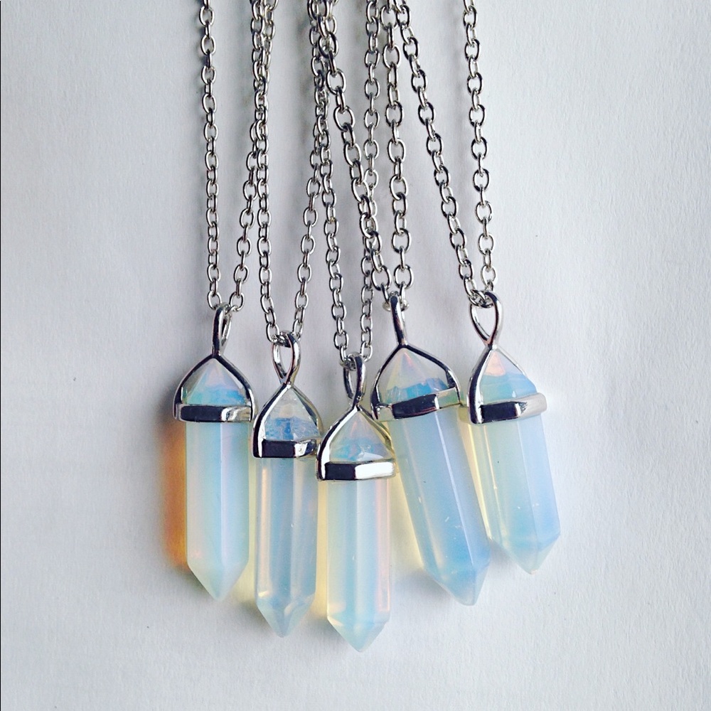 Opalite Crystal Point Necklace