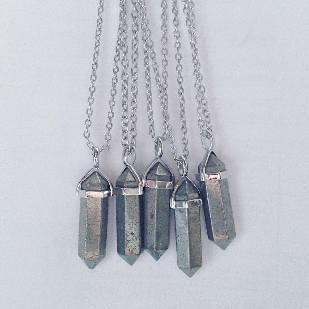 Pyrite Crystal Point Necklace
