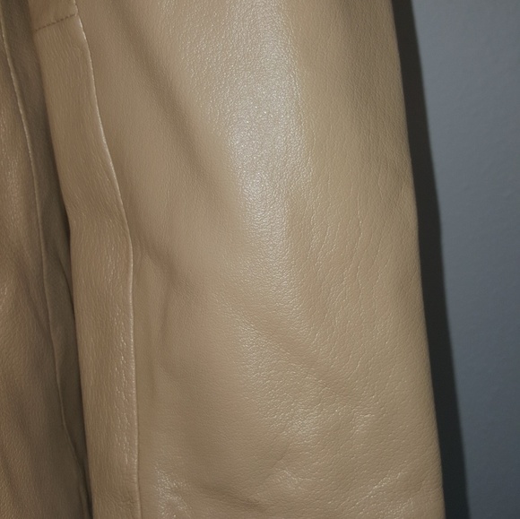 Camel color 100% leather 3/4 length  jacket - Picture 6 of 6