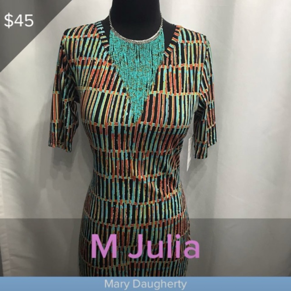LuLaRoe Julia Dress Medium.... Sold