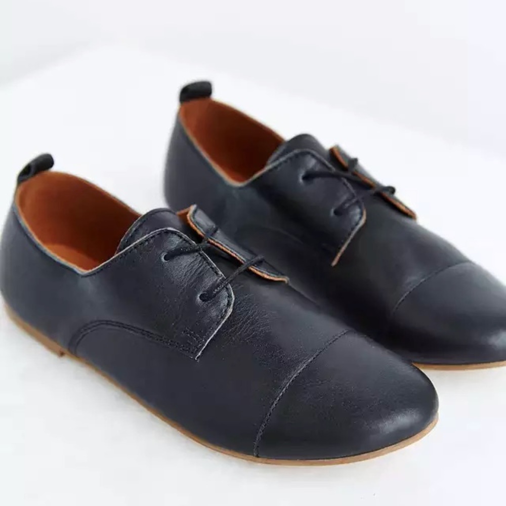 Cooperative Blue Leather Flats Oxford Loafers sz 7