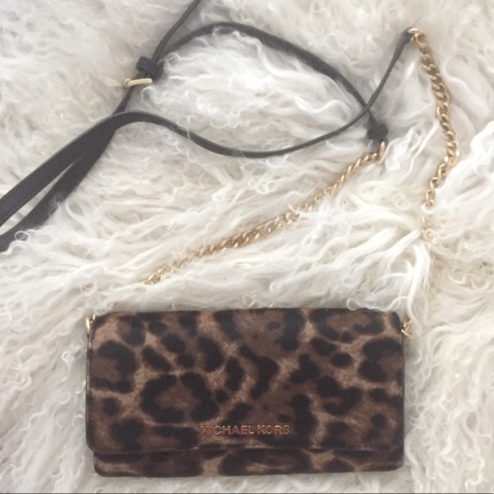 Michael Kors Leopard Crossbody Clutch