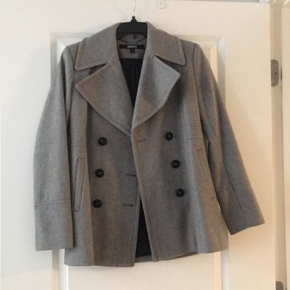 DKNY grey peacoat