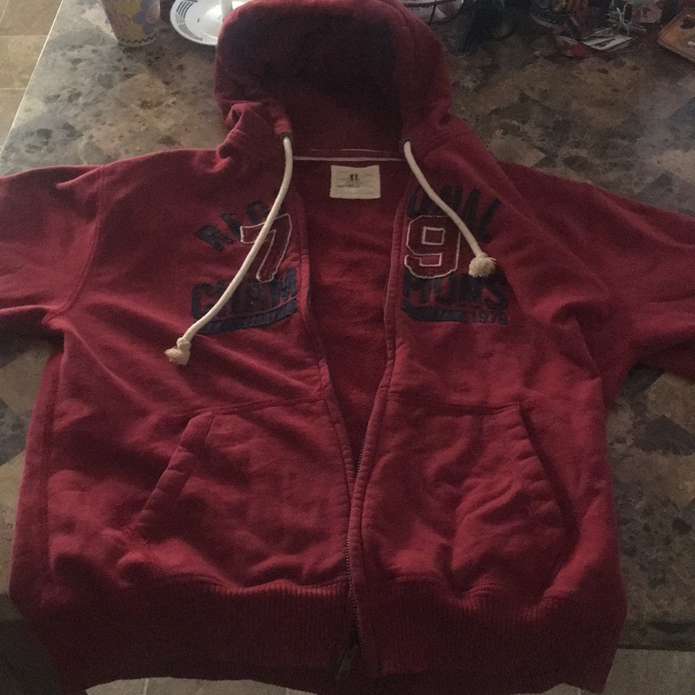 Burgundy red old navy zip up hoodie