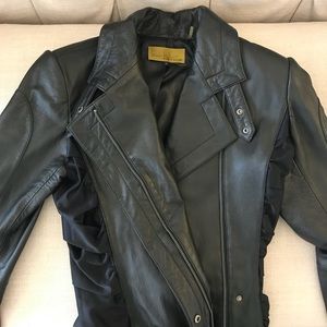 Nicole Miller Leather Jacket (Side Paneling!) XS