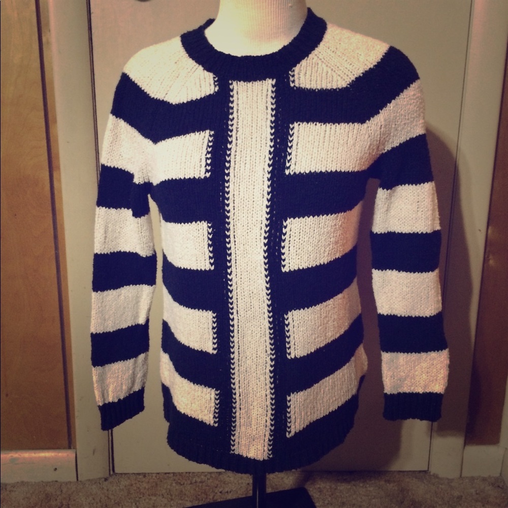 J. Crew Navy Striped Sweater