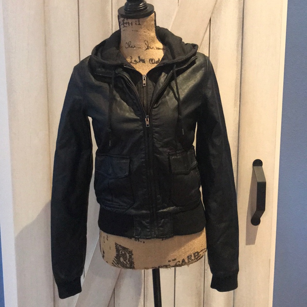 NWT hooded Moto jacket