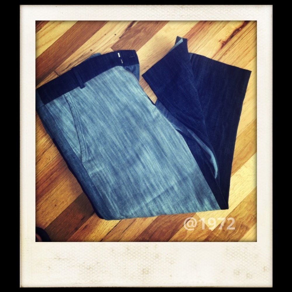 Zara Two-Toned Denim Cropped Pants