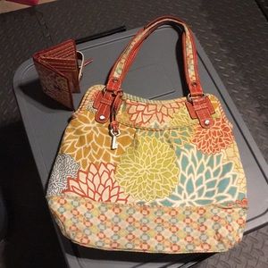Fossil set bag and wallet