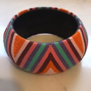 Chevron bangle bracelet bright colorful multicolor