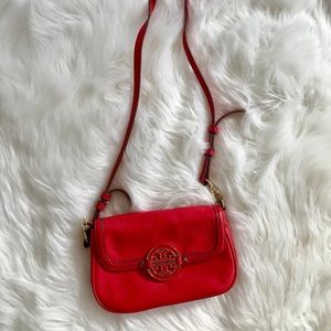 Tory Burch Leather Amanda Crossbody Red