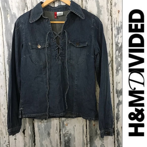 SOLD DIVIDED denim lace up top NOT AVAILABLE - Picture 4 of 7