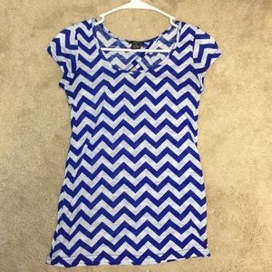 Blue Chevron Short Sleeve