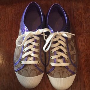 Coach purple and khaki sneaker