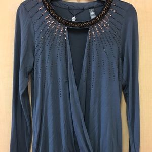 Navy Blue Surplice Top From BKE