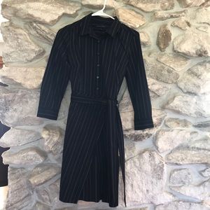 Banana Republic Navy Pinstripe Shirt Dress