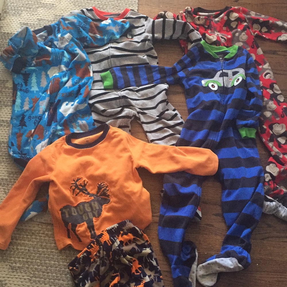 Carter's warm pajamas pj's 4T one piece lot of 5