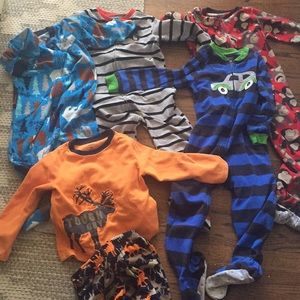Carter's warm pajamas pj's 4T one piece lot of 5