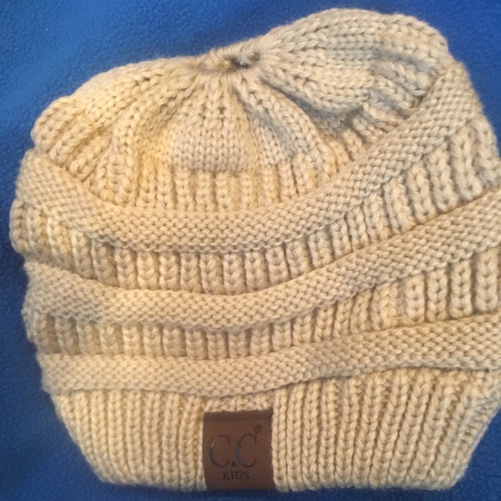 Kids messy bun beanies