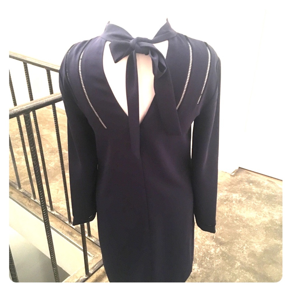 Reiss navy long sleeve winter dinner dress