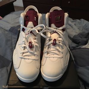 Air Jordan maroon 6's with the dyed Nike air