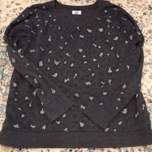 Grey and black leopard print sweatshirt