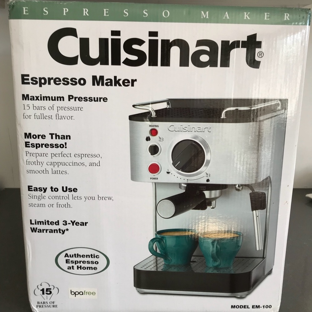 Cuisinart espresso, cappuccino and latte machine.