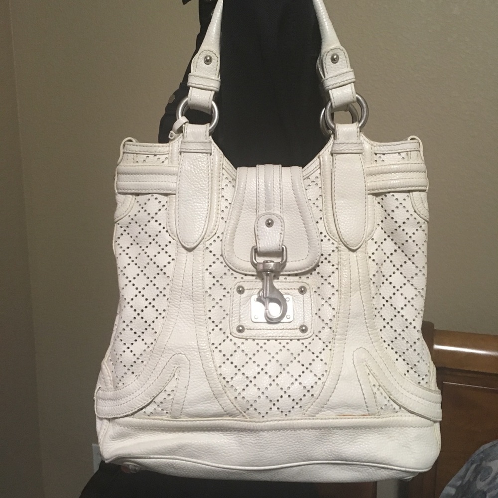 Lockheart authentic large purse cream Designer GUC