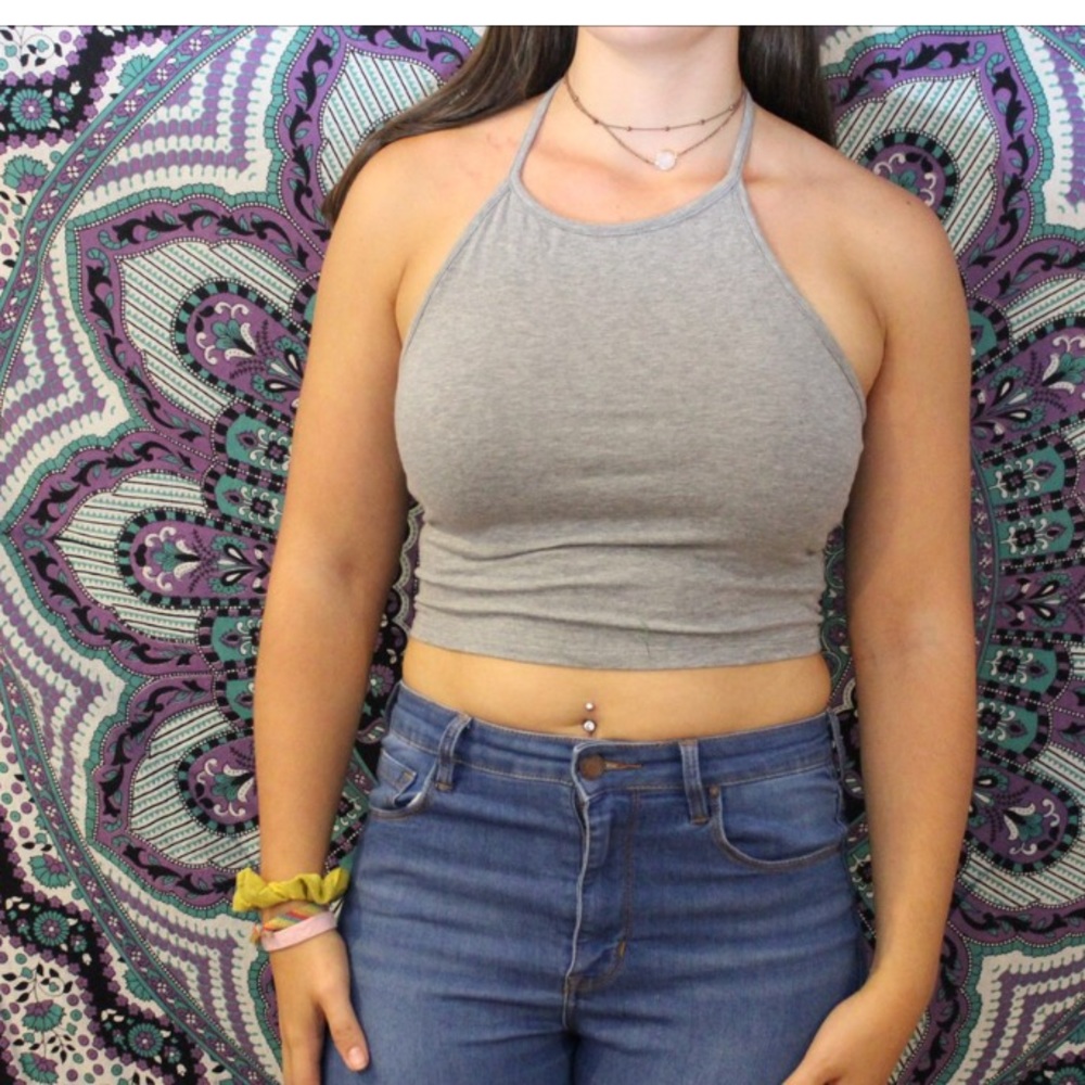 halter top (grey)