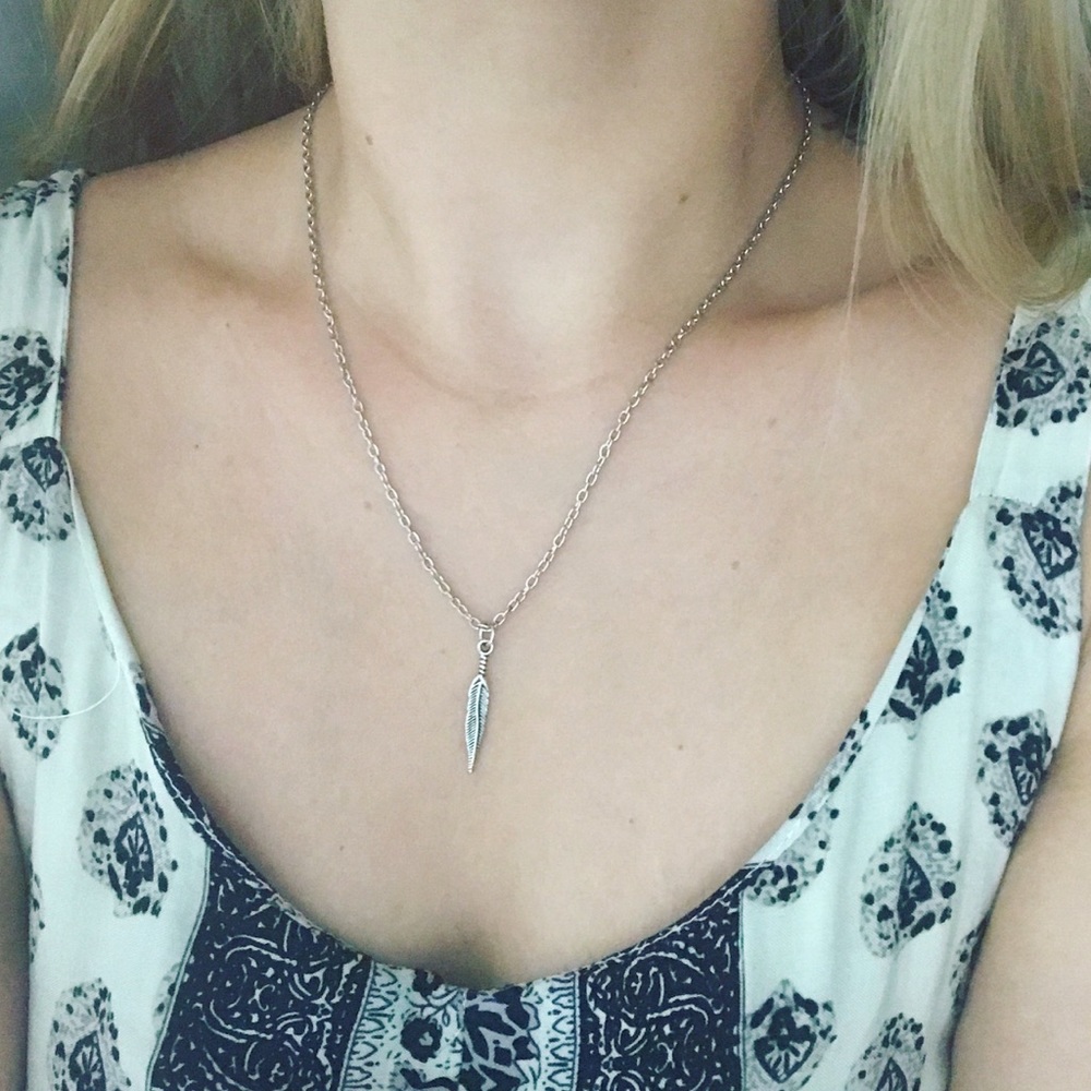 Silver Feather Necklace