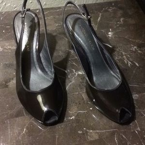 Antonio Melani patent leather wedge heels