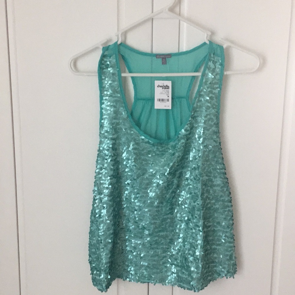Green sequin top