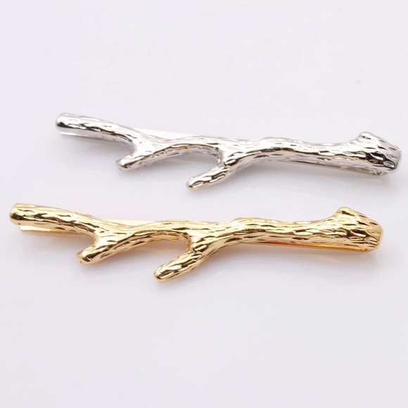 2 Gold Branch Hair Pins- 1 Set - Picture 3 of 3