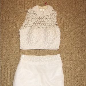 2-Piece White Hoco/Prom Dress