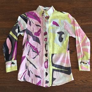 Authentic Pucci shirt with studs rhinestone xs