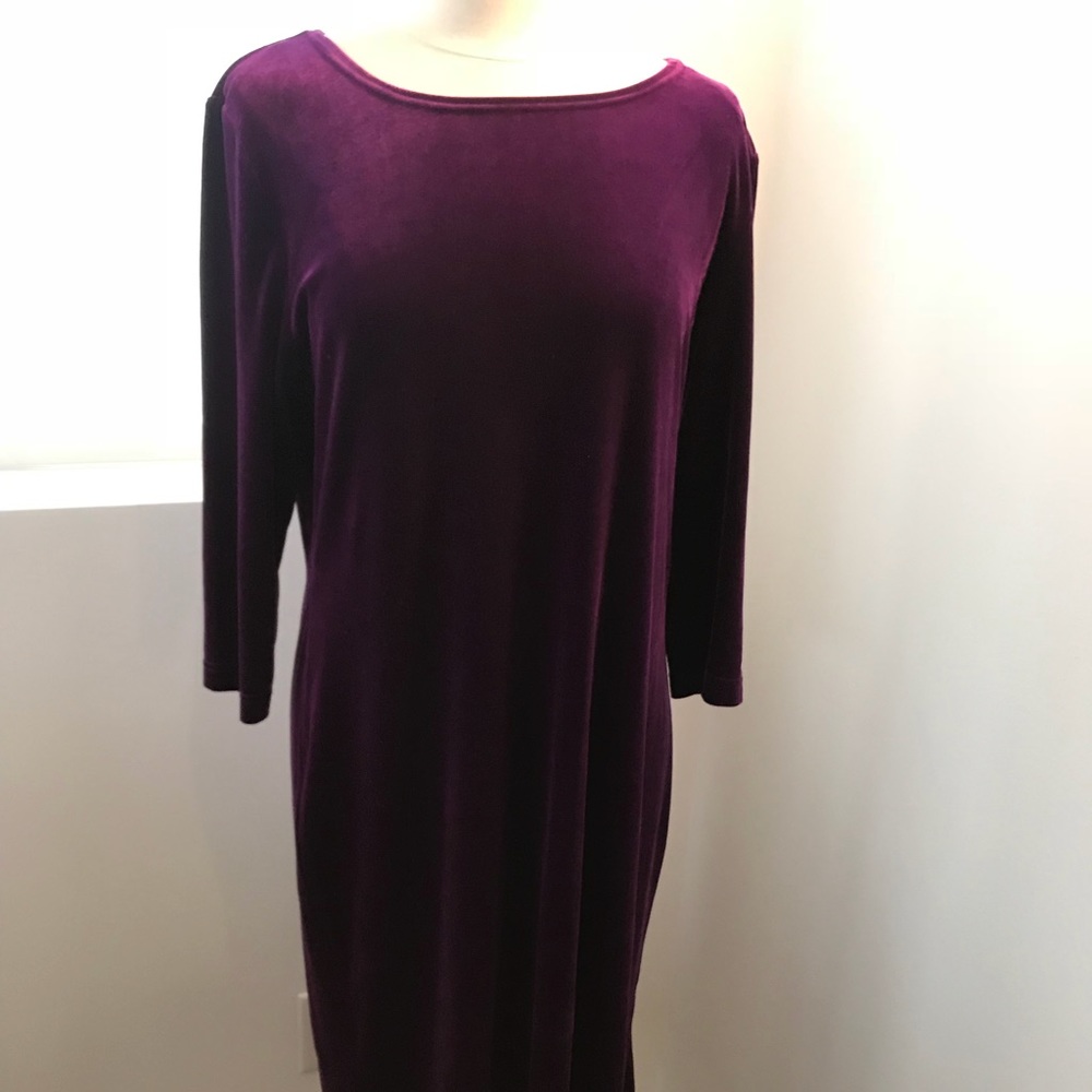 Purple Asymmetrical Velvet Dress