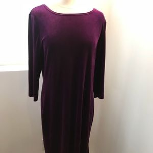 Purple Asymmetrical Velvet Dress