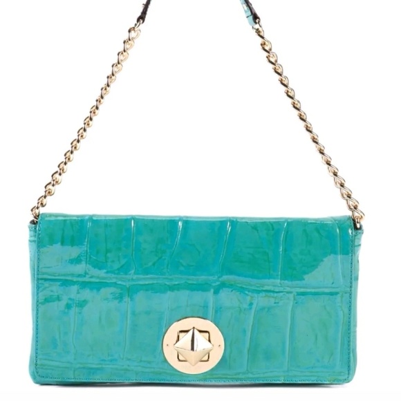 kate spade Handbags - KATE SPADE BLUE  PATENT LEATHER BAG