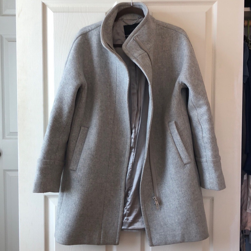 J.CREW Stadium Cloth Wool Coat in Heather Grey