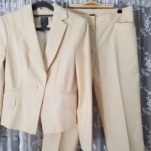 Calvin Klein Seersucker Cropped Suit