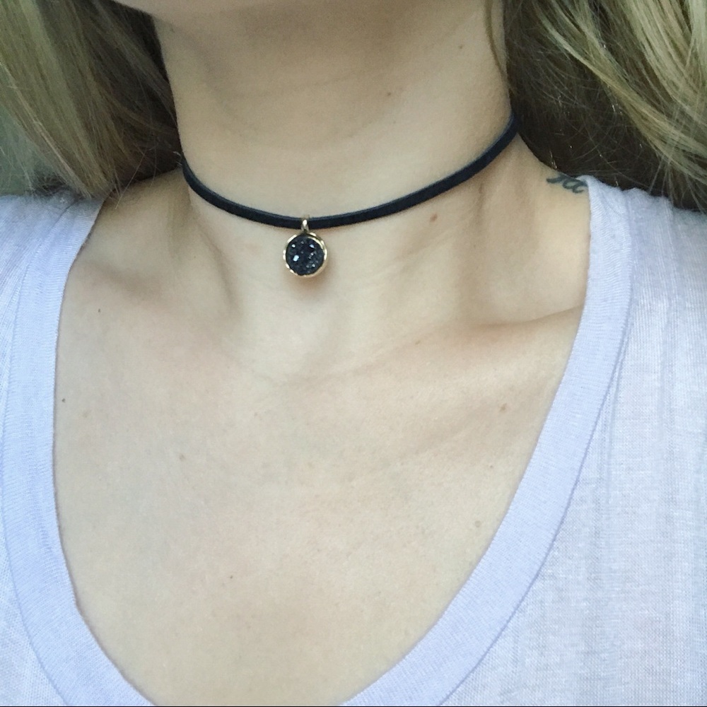 Black Druzy Choker