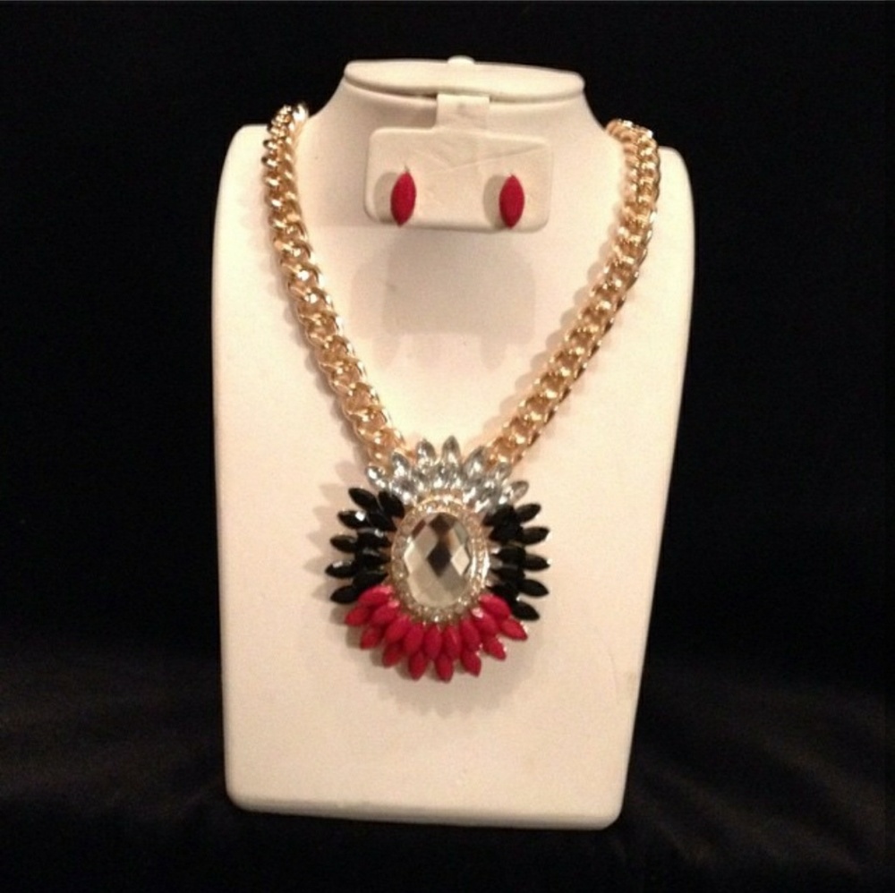 Tri Color Pendant Solid Link (Red)